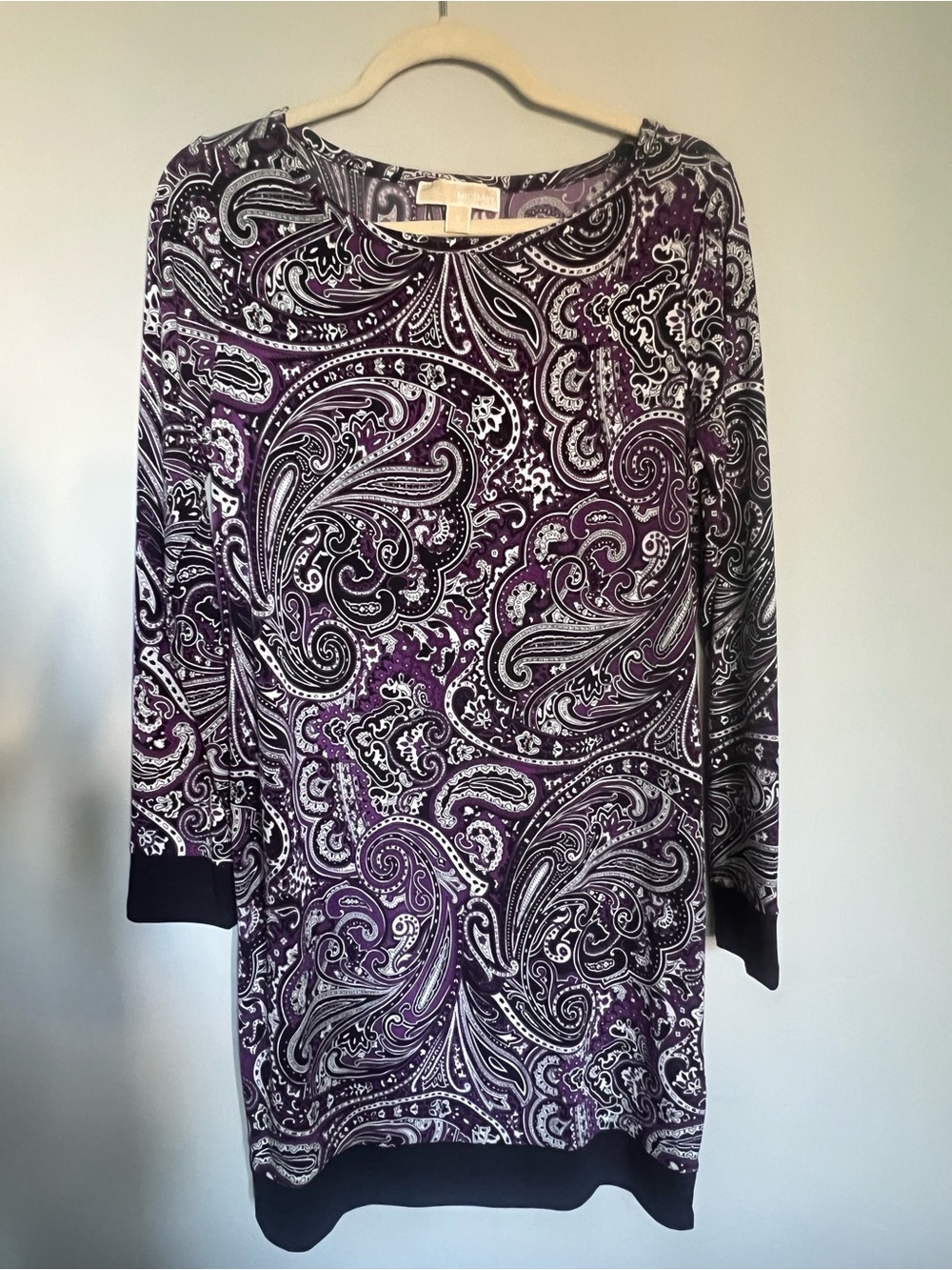 Michael Kors Purple Paisley Long Sleeve Tunic